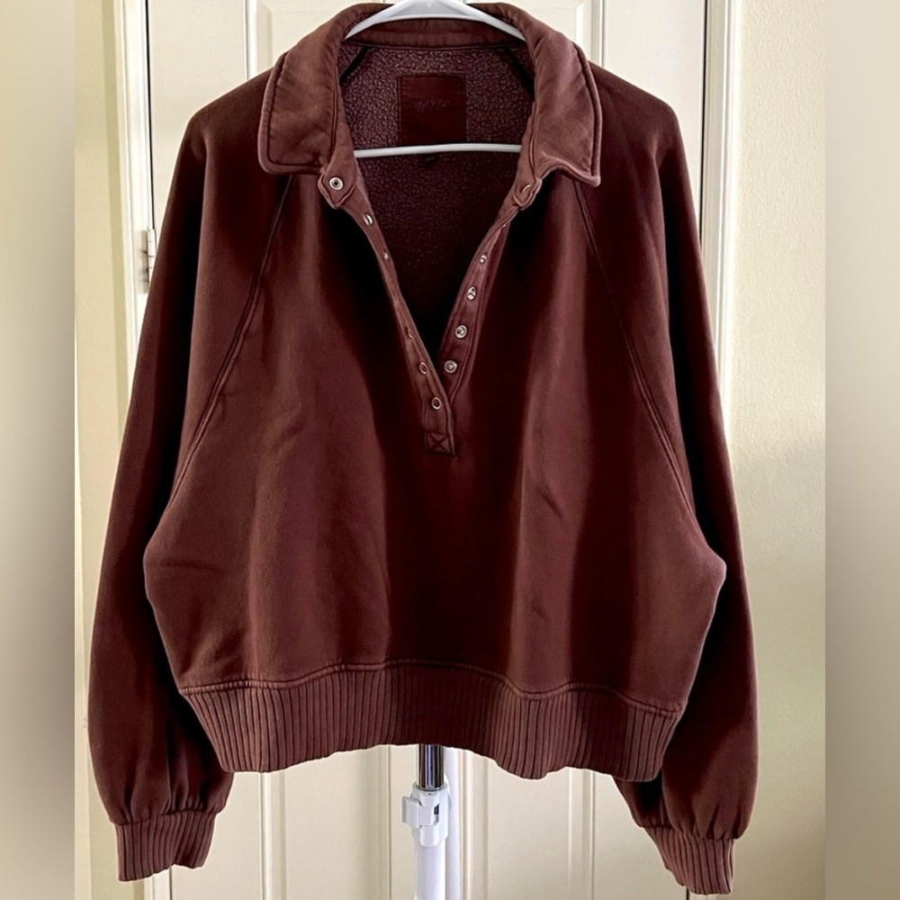 Aerie Brown Textured Pullover